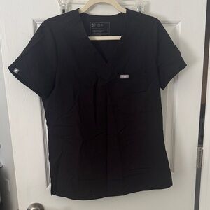 FIGS Classic Black V-Neck Scrub Top